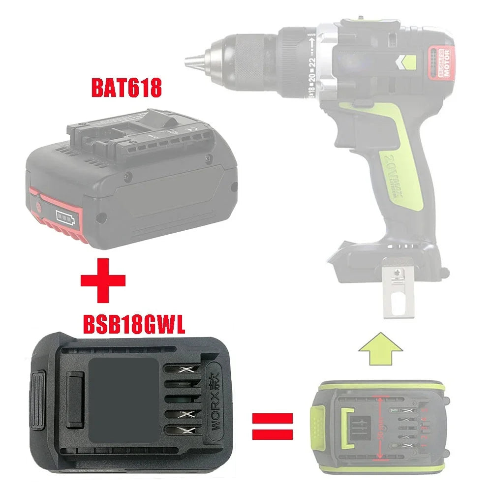 Bat618 Adapter Konverter Für Bosch 18V Batterie Für Makita Für Milwaukee Für Dewalt Für Hitachi Für Metabo Für AEG RIDGID maschine