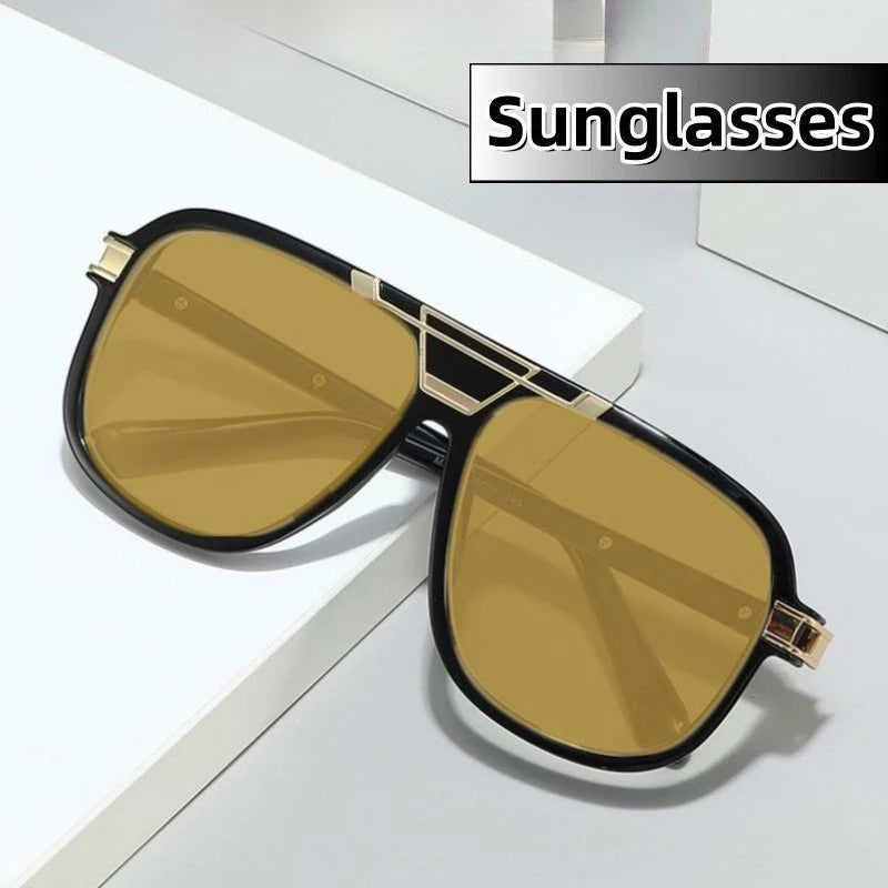 Personalisierte Sonnenbrille mit großem Rahmen für Damen und Herren, elegante Mode, UV-beständig, Straßenfotografie, beliebte Brille