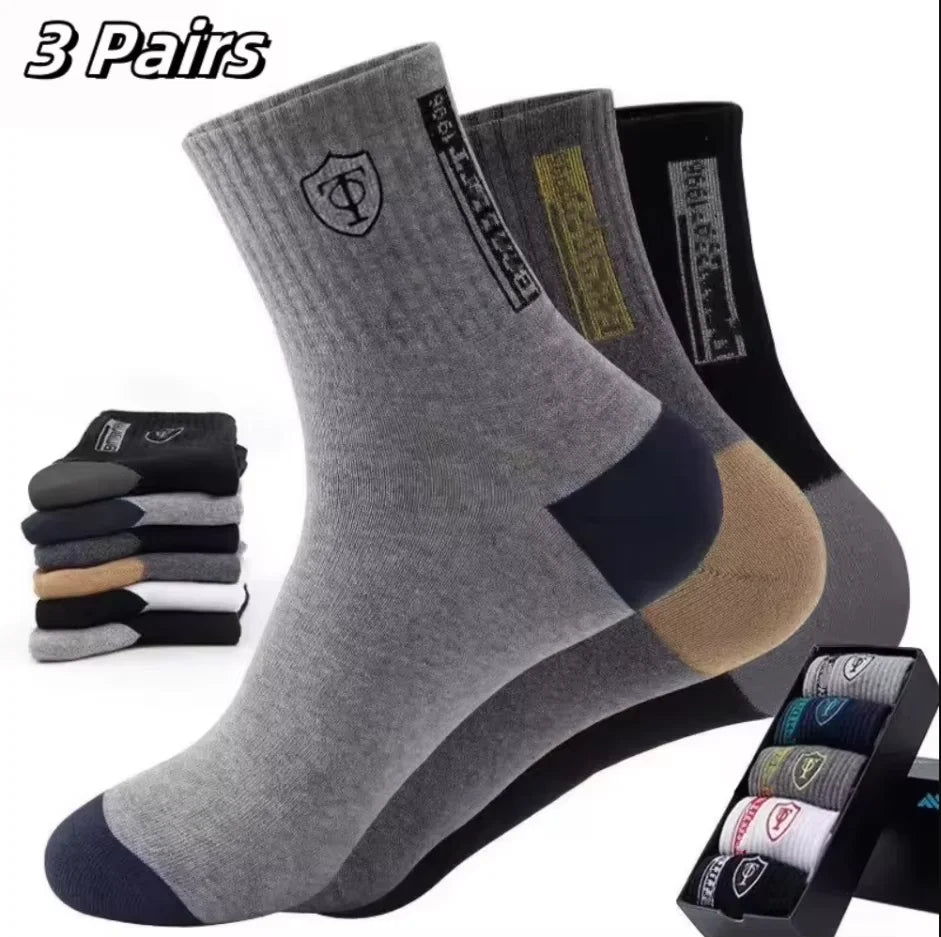 5Pairs Atmungsaktive Baumwolle Sport Strümpfe Männer Bambus Faser Herbst und Winter Männer Socken Schweiß Absorption Deodorant Business Sox