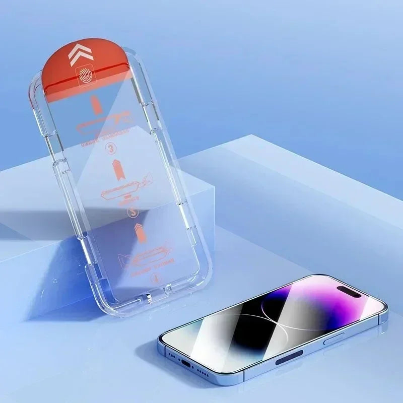 Oleophobe Beschichtung, staubfrei, einfache Installation, Displayschutzfolie für iPhone 14, 11, 13, 12, 15 Pro Max, Mini XS X XR 17, 16 Plus, Glas