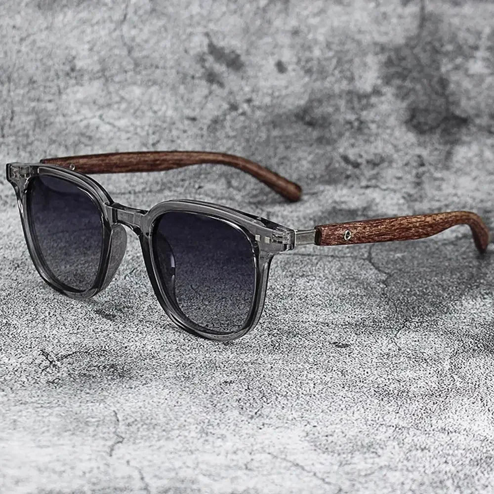 Trendige Retro-Sonnenbrille mit Holzmaserung – polarisierter UV-Schutz für Männer und Frauen, perfekt für Radfahren und Straßenfotografie im Freien