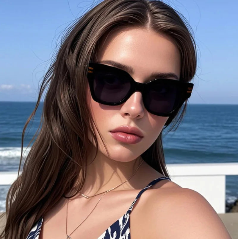 Quadratische, übergroße Sonnenbrille 2025, trendige Premium-UV-blockierende Fahrsonnenbrille für Männer und Frauen, Persönlichkeit, Unisex-Brillenschirme