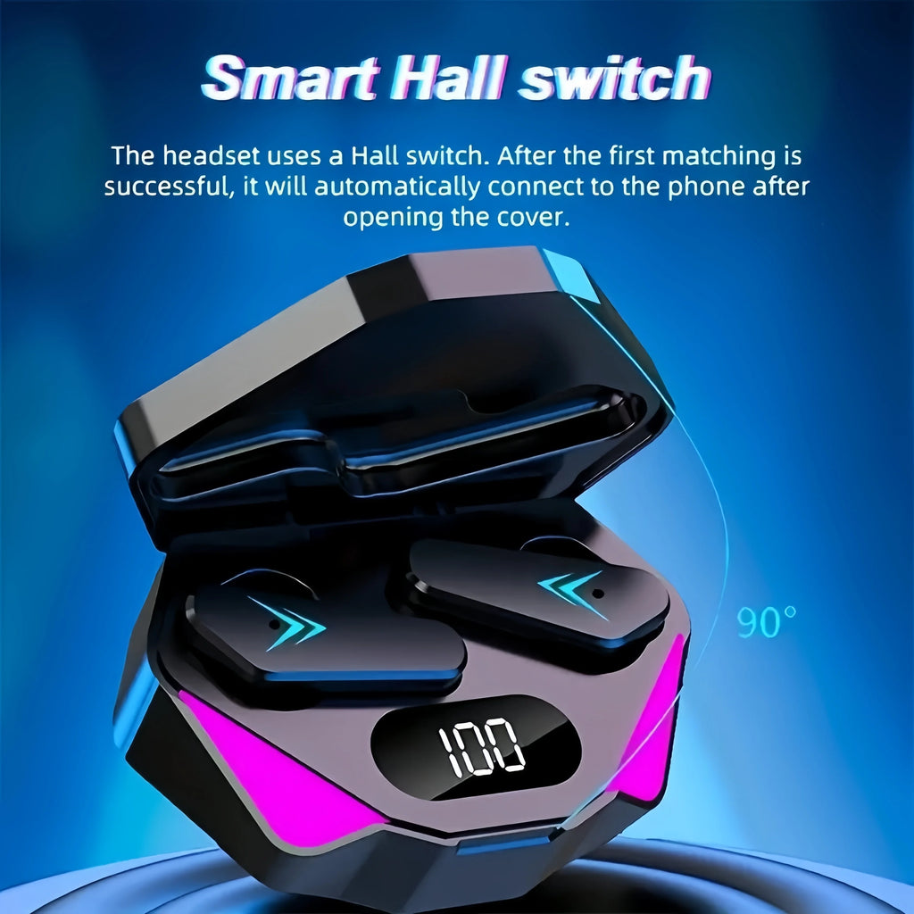 X15 TWS Kabelloses Bluetooth-Headset, LED-Display, Gamer-Ohrhörer mit Mikrofon, kabellose Kopfhörer, Bluetooth-Kopfhörer mit Geräuschunterdrückung