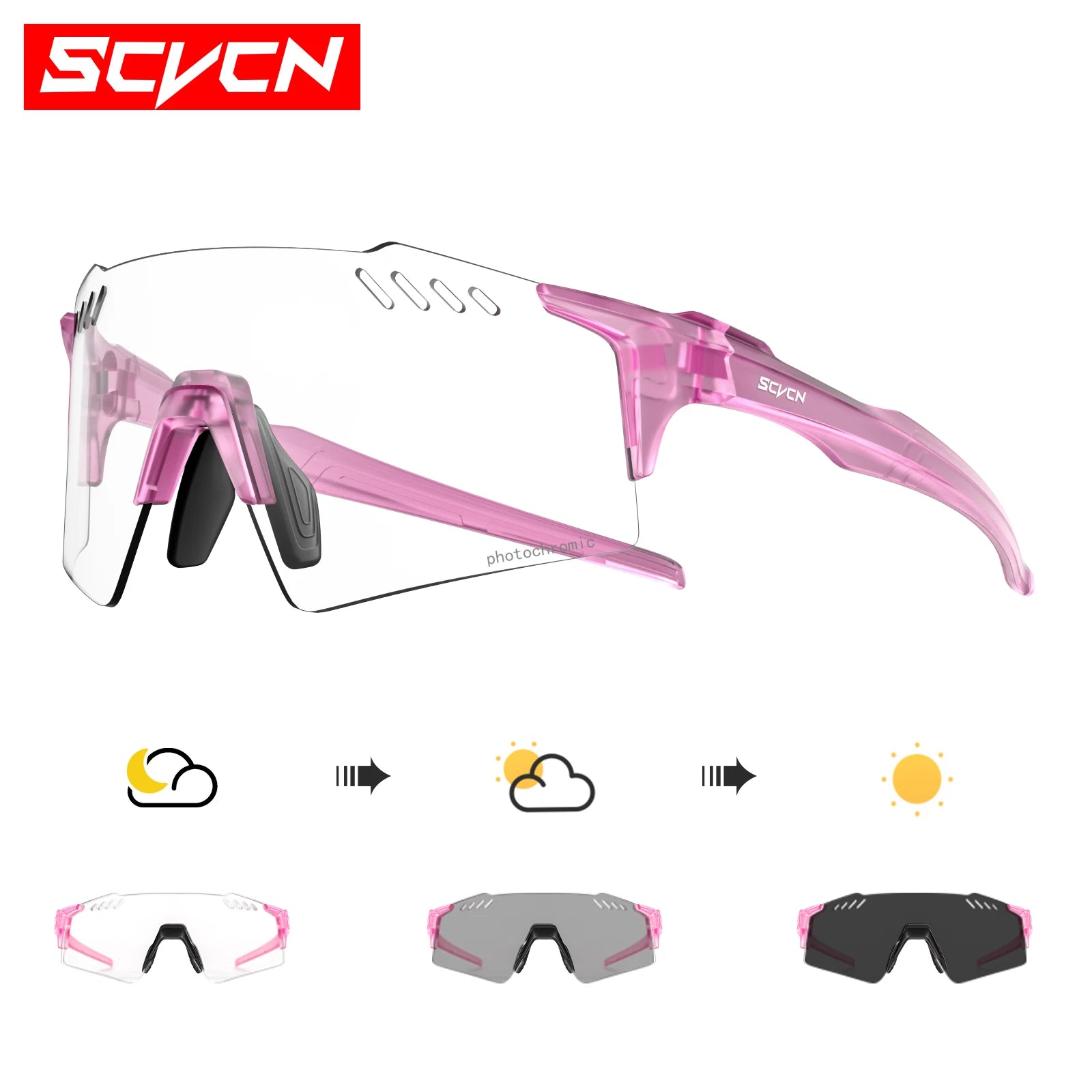 SCVCN Photochrome fahrrad Radfahren brille UV400 Fahrrad reiten Brillen Sport MTB Outdoor Sport Golf Camping Fahren Okulare