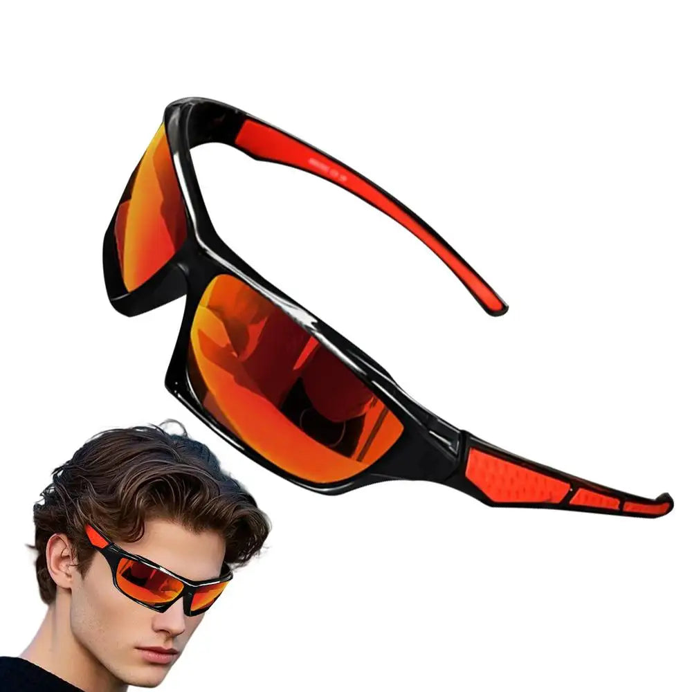 Polarisierte Sonnenbrille für Herren, umfassender Schutz, Sonnenbrille, bequemer, leichter Rahmen, Sportbrille zum Fahren, Angeln