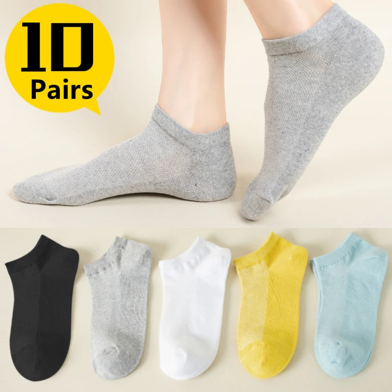 10 Paar Damen-Socken mit Cartoon-Muster, trendige und modische, vielseitige Socken, leichte, atmungsaktive, bequeme Freizeitsocken