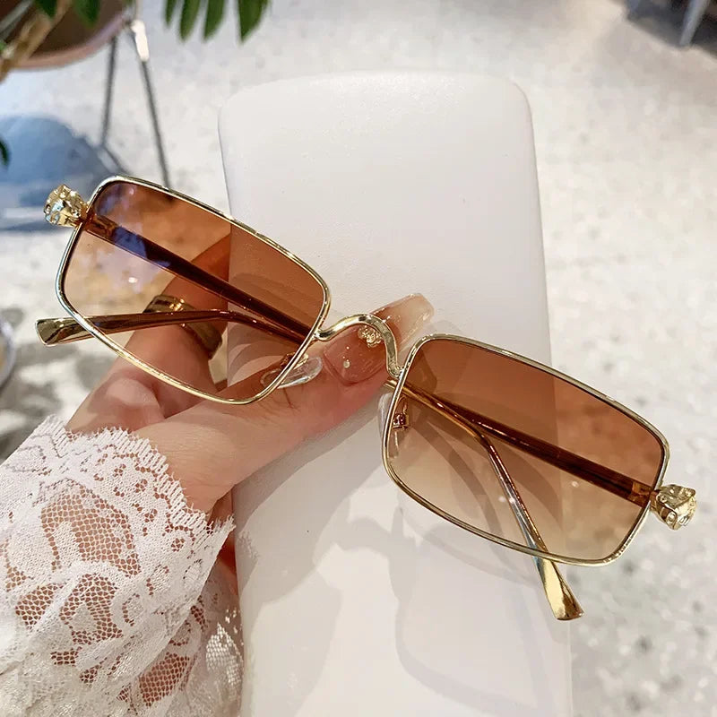 Hochauflösende Sonnenbrille für Herren und Damen, blaues Licht blockierende Augenschutzbrille, randlose Brille mit quadratischem Rahmen