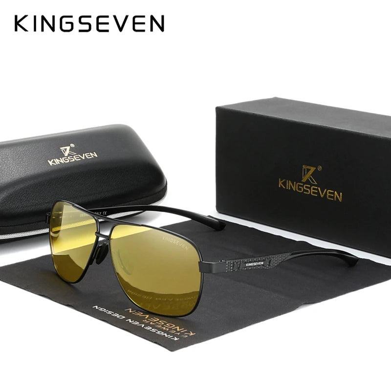 KINGSEVEN Polarisierte Aluminium Sonnenbrille Männer UV400 HD Objektiv Pilot Augenschutz Photochrome Gläser Frauen Nachtsicht Brillen