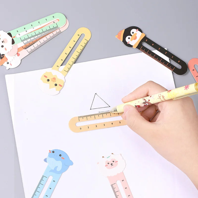 50 Stück Cartoon niedliches Tier Papier Lesezeichen Karte Anzug Mini Lineal Lesezeichen Marker Clip Student kreatives Briefpapier Geschenk Awards