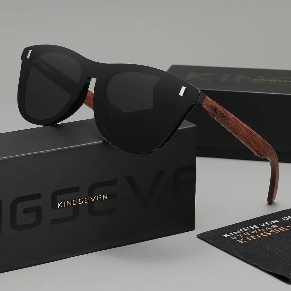 Marke Original Design Retro Holz Sonnenbrille Männer Kausalen Outdoor Polarisierte Randlose Frauen Gläser Klassische UV400 Mode Brillen