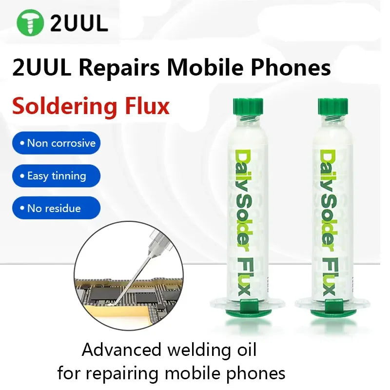 2UUL SC14 Daily Solder Flux 10cc schnell aushärtender, hochtemperaturbeständiger Flussmittel für die Montage von Telefon, Laptops und Elektronik, PCB-Reparaturen