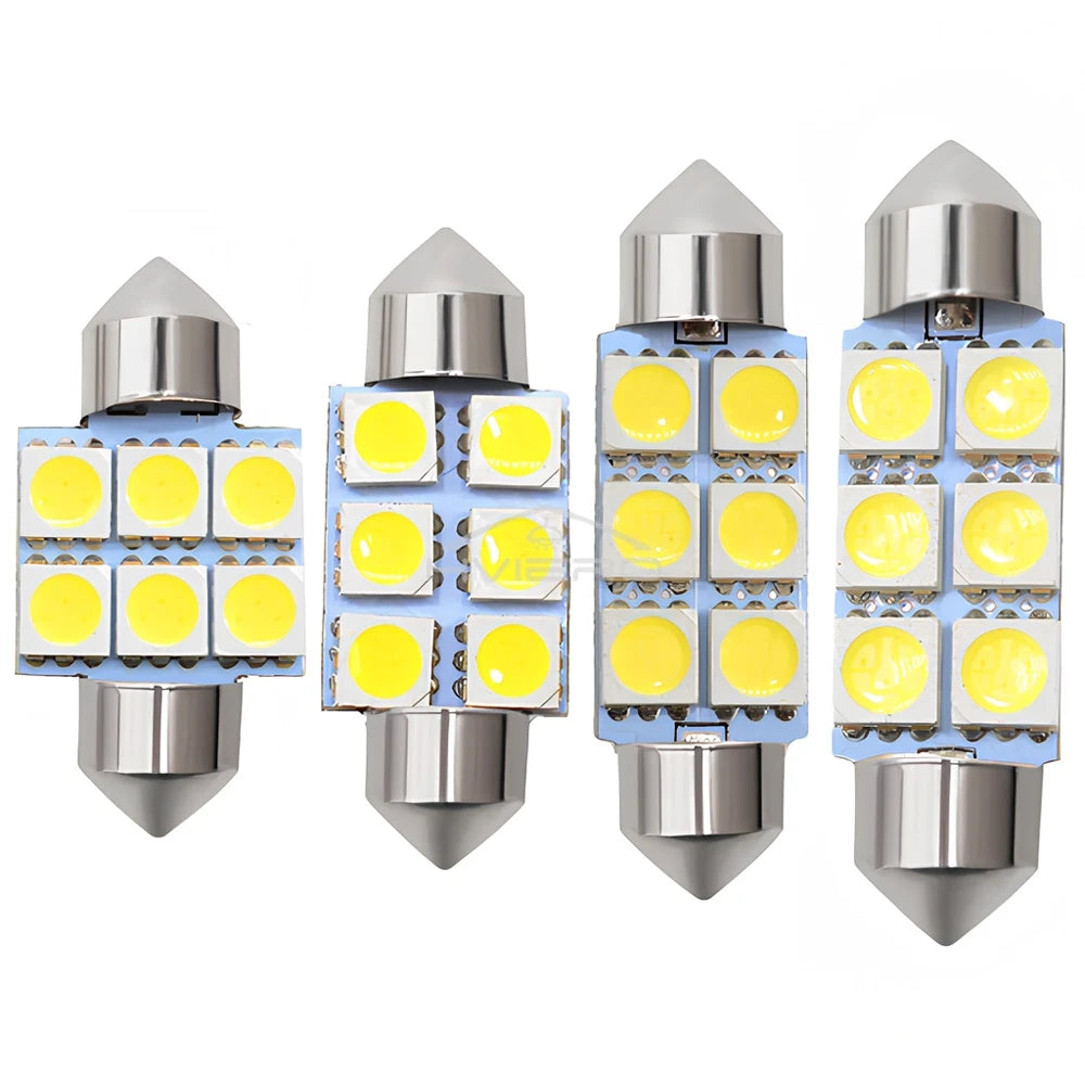 10PCS 5050 6Led DC 12v Weiße Led 31mm 36mm 39mm 41mm C5w C10w innen Girlande Dome Gepäck Lampe Lesen Birne Tür Lesen Beleuchtung