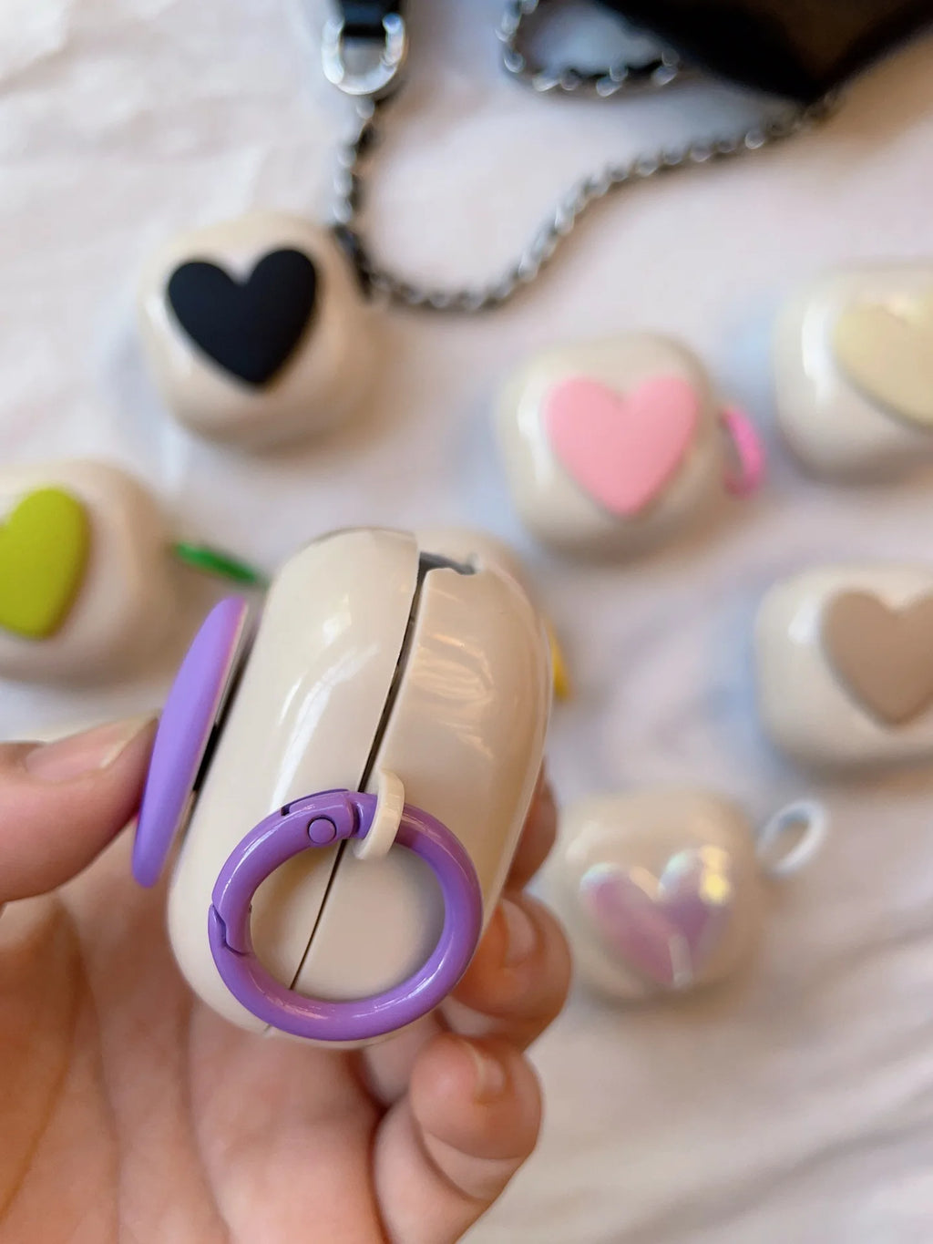 Für Samsung Galaxy Buds 2 Pro / Buds FE / 2PRO Hülle Niedliche Herz-TPU-Kopfhörerhülle für Samsung Buds Live mit Haken