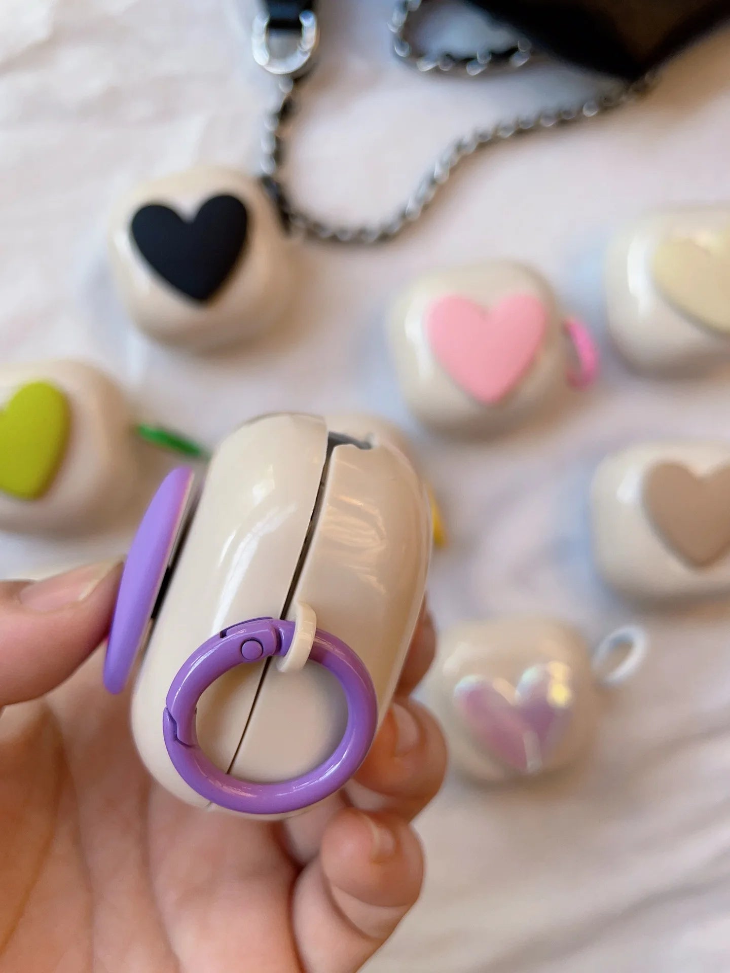 Für Samsung Galaxy Buds 2 Pro / Buds FE / 2PRO Hülle Niedliche Herz-TPU-Kopfhörerhülle für Samsung Buds Live mit Haken