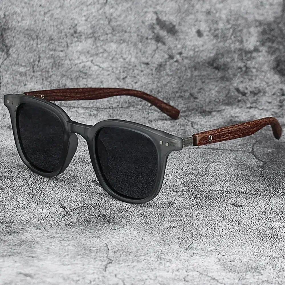 Trendige Retro-Sonnenbrille mit Holzmaserung – polarisierter UV-Schutz für Männer und Frauen, perfekt für Radfahren und Straßenfotografie im Freien