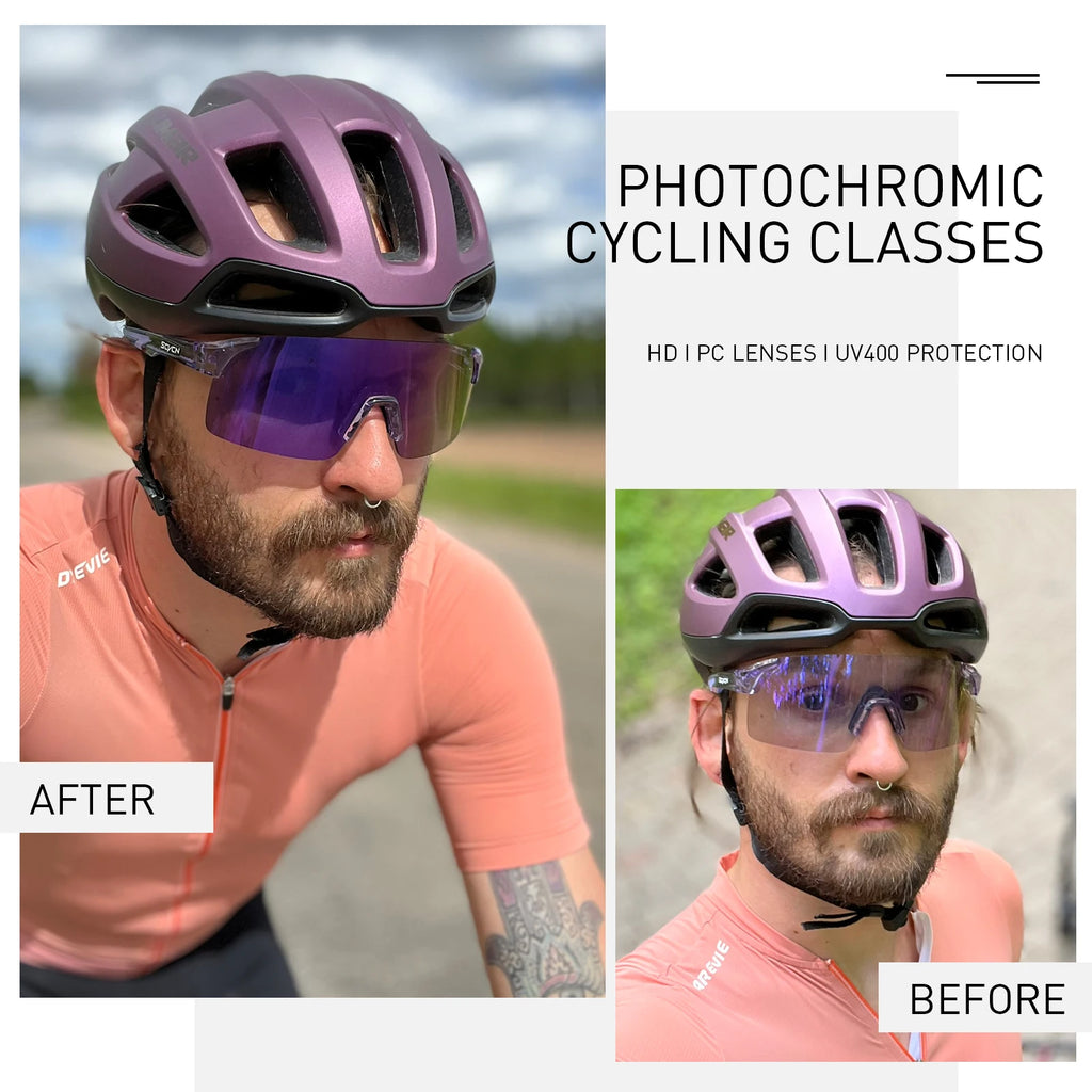 SCVCN Photochrome Sonnenbrille Outdoor Sport Fahrrad Radfahren Gläser Mann MTB Klettern Gläser Brillen Frauen Fahren Fahrrad Brille