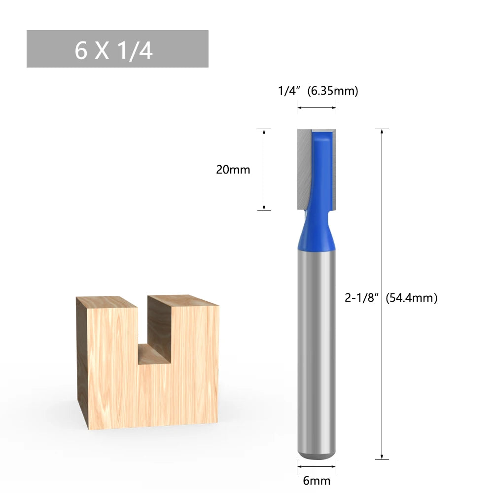 LAVIE 6mm 1/4 Schaft 1 stücke Reinigung Bottom Bit Gerade Router Bit set Sauber Fräser Holzbearbeitung Power maschine