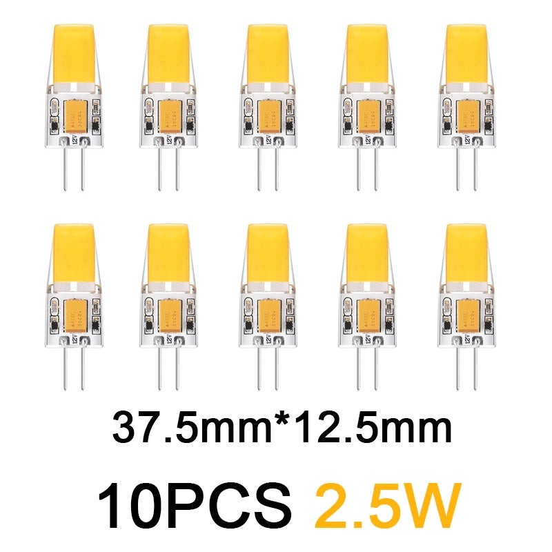 10PCS 12V AC/DC G4 COB Lampe LED AC/DC 12V Mais Licht 1,2W 2W 2,5W Scheinwerfer Kronleuchter Birne Ersetzen Halogen Lampen