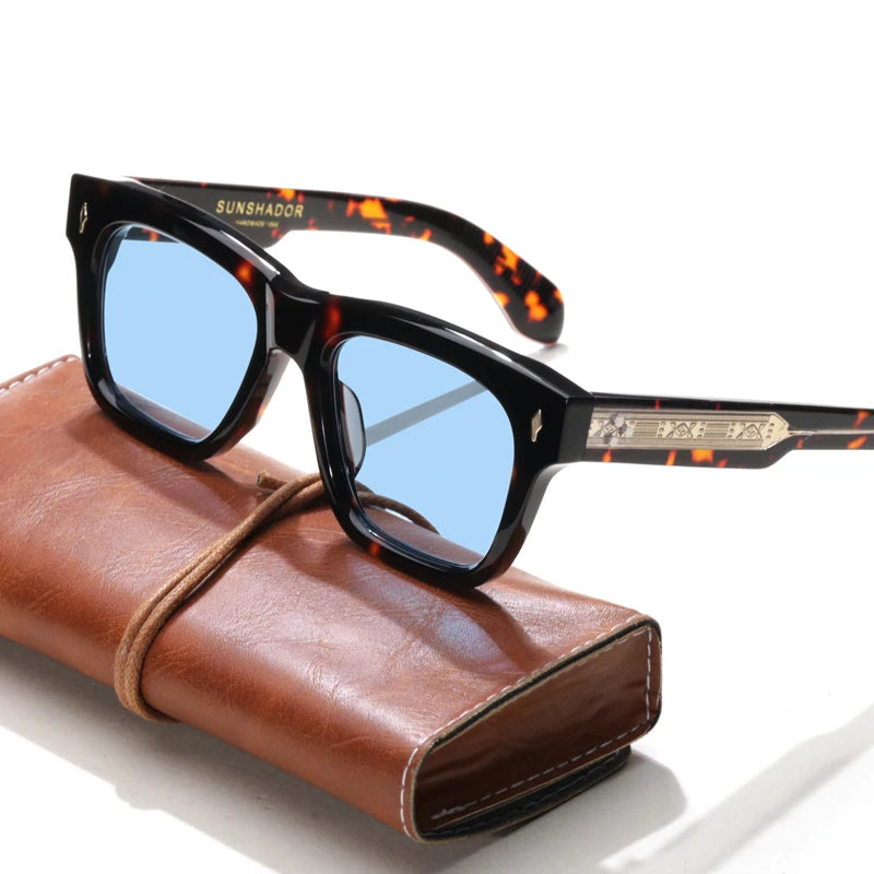 Sonnenbrille für Männer und Frauen, hochwertige handgefertigte quadratische Acetat-CASH-Luxusmarke, Designer, Outdoor-Sport, UV400, trendige Sonnenbrille