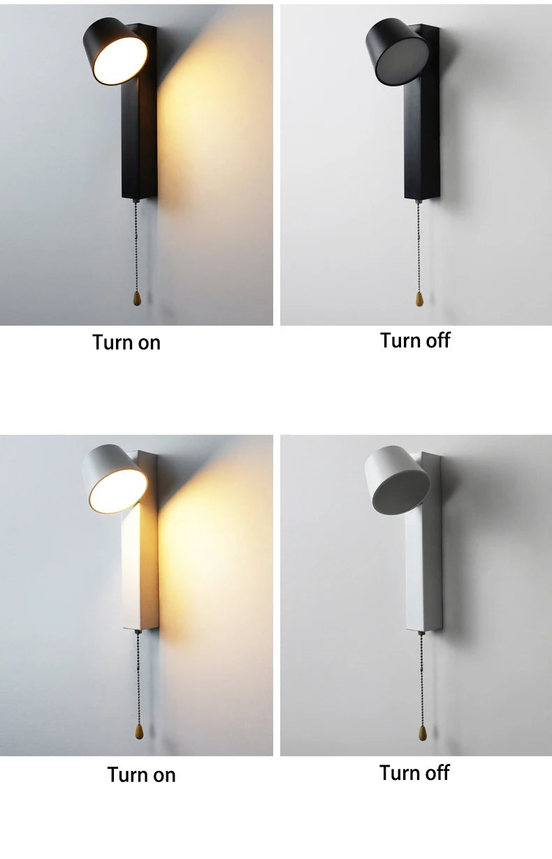 Nordic Wand Lampen mit Pull Schalter Abajur Para Quarto Lampe De Chevet Lampe für Schlafzimmer Arandela Wohnkultur Decoracion Ha