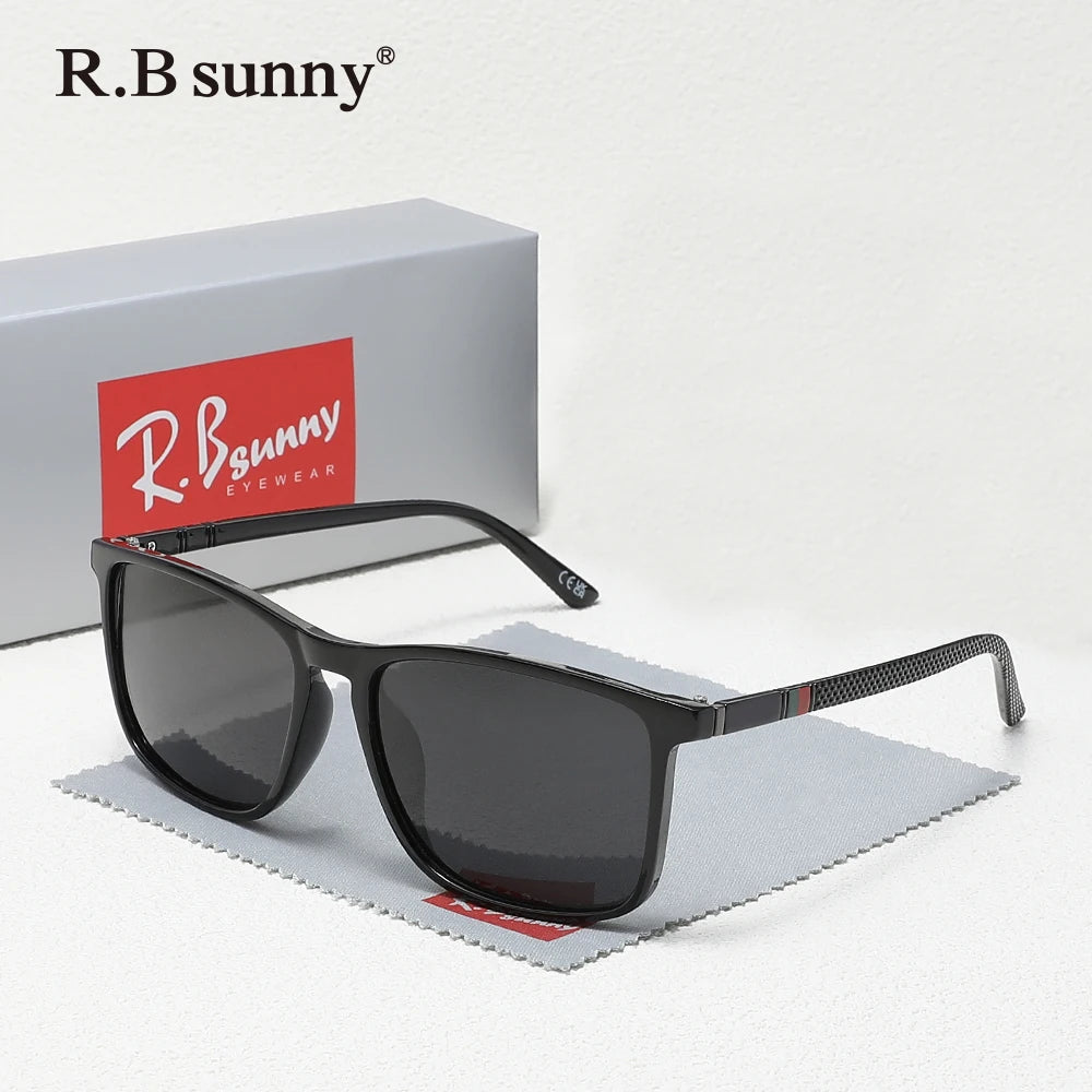 Klassische rechteckige Sonnenbrille für Männer und Frauen, zum Fahren, Angeln, UV400-Schutz, polarisierte Modebrille