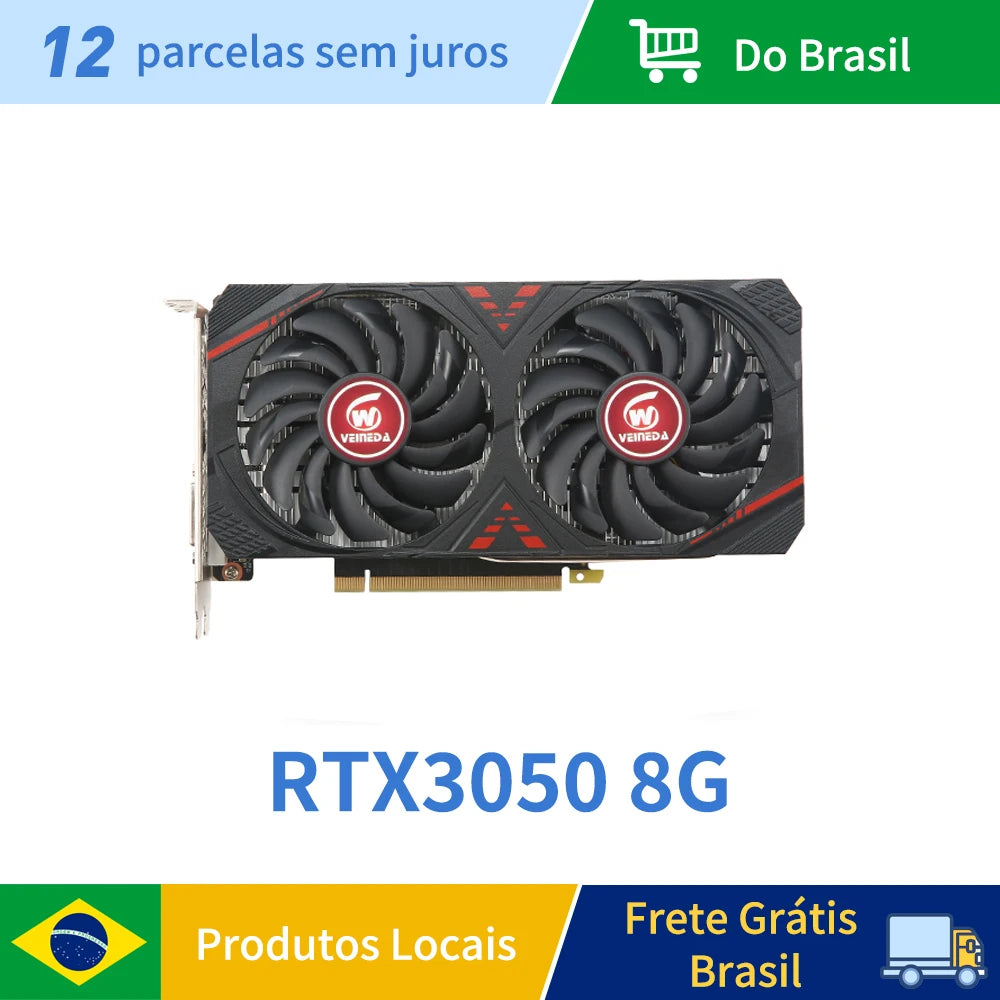 VEINEDA RTX3050 8 GB GDDR6 128 Bit Computer-Grafikkarte RTX 3050 8 GB Gaming-PC RTX 3070 DP*HDMI-kompatibles Video