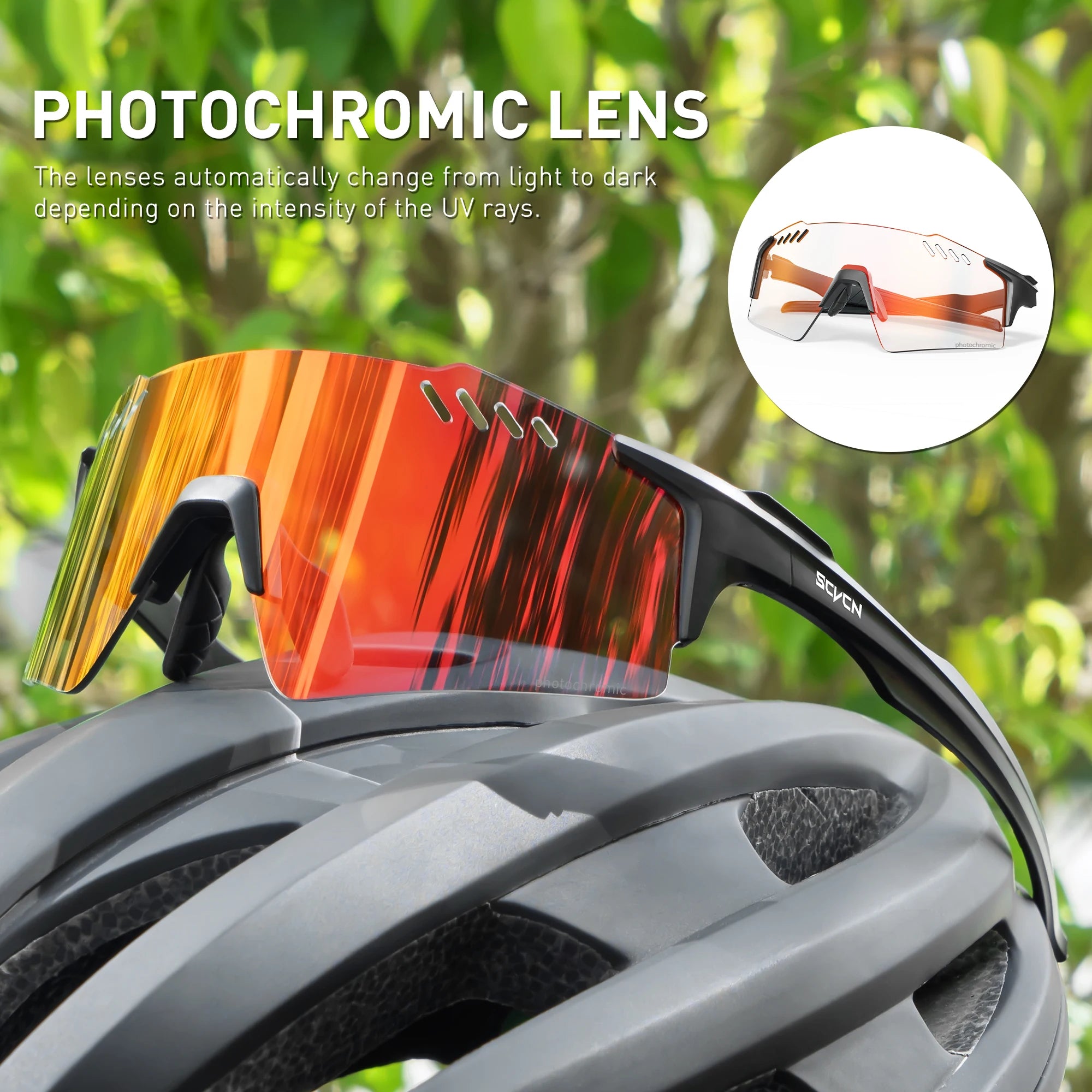 SCVCN Photochrome fahrrad Radfahren brille UV400 Fahrrad reiten Brillen Sport MTB Outdoor Sport Golf Camping Fahren Okulare