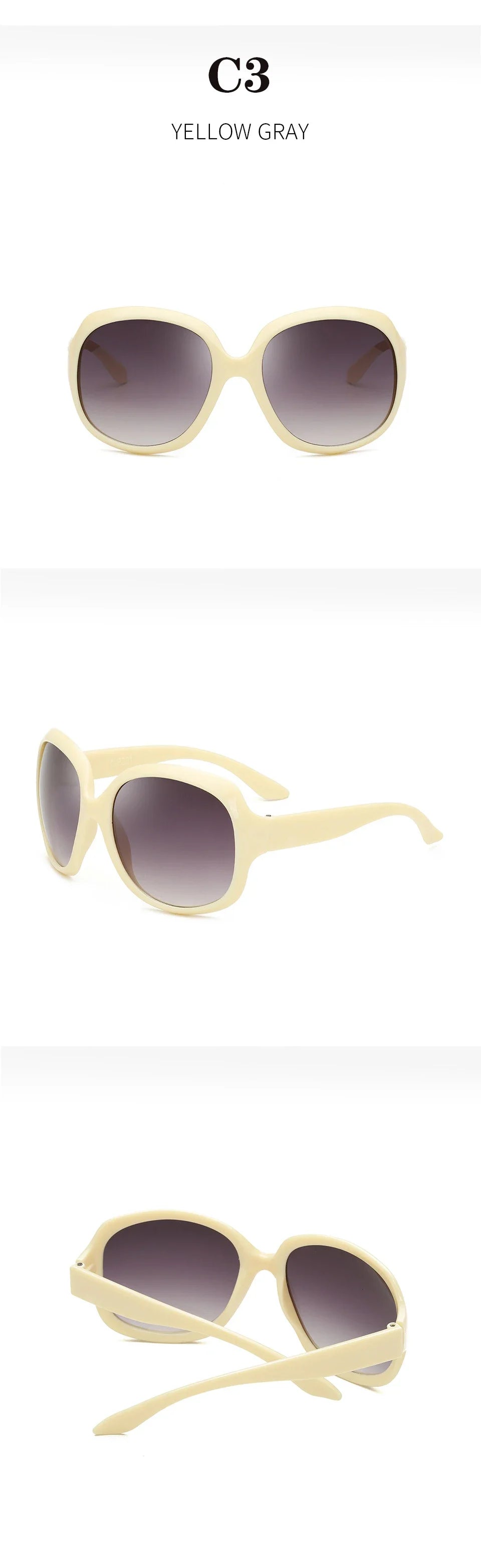 Übergroße hochwertige Sonnenbrille Frauen Luxusmarke Designer ovale Sonnenbrille Vintage Black Shades UV400 Oculos De Sol