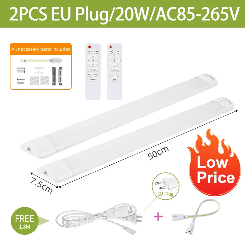 Fernbedienung LED Schrank Lampen Dimmbare Küche Schrank Lampe LED Anschließbare Rohr Licht Bar Für Home Schlafzimmer Kleiderschrank Beleuchtung