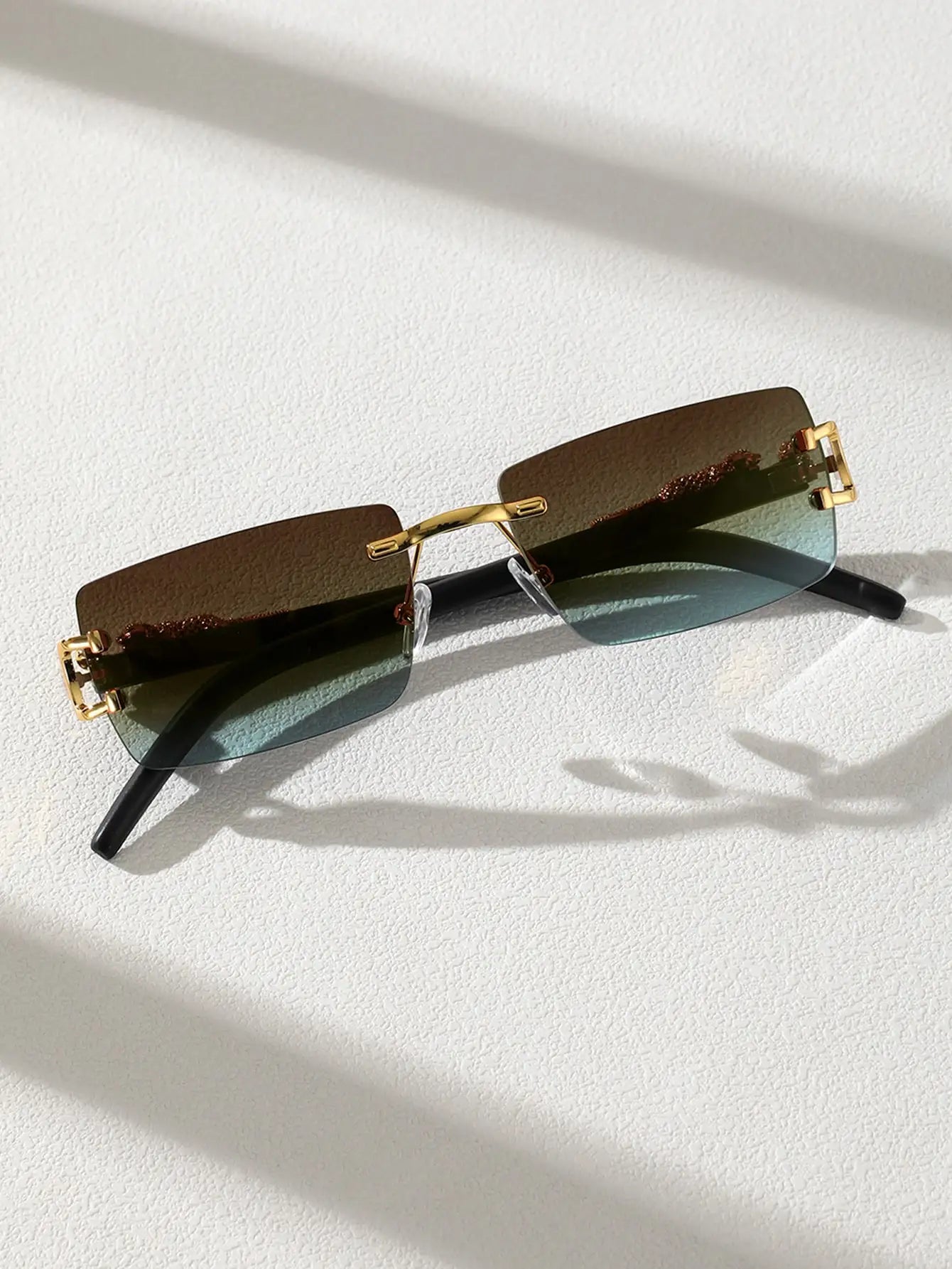 1/2 Stück modische, trendige, rahmenlose, rechteckige, personalisierte Sonnenbrille für den Alltag