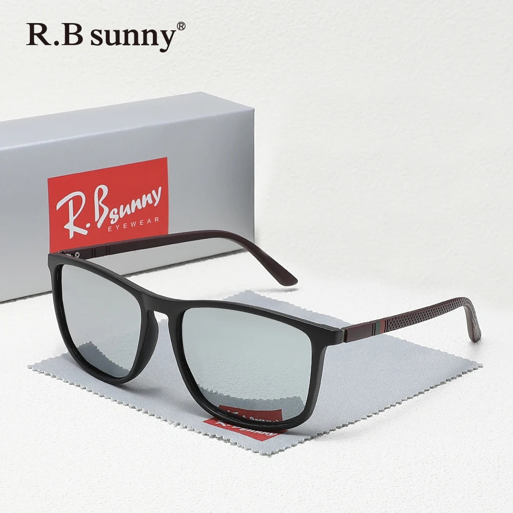 Klassische rechteckige Sonnenbrille für Männer und Frauen, zum Fahren, Angeln, UV400-Schutz, polarisierte Modebrille