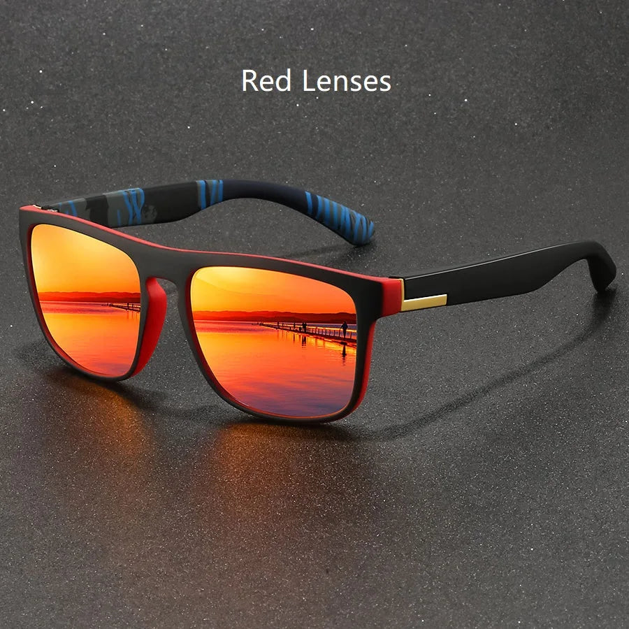 Mode Vintage quadratische Sport Sonnenbrille Männer Frauen Angeln fahren Mann Luxusmarke Designer Sonnenbrille Anti-Blend-Brille uv400