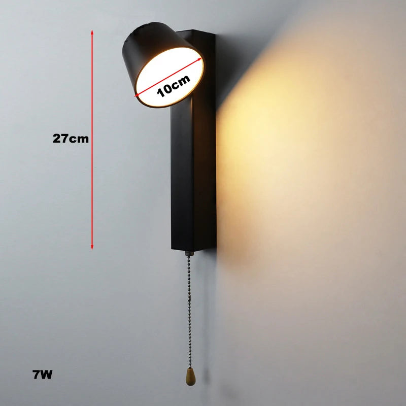 Nordic Wand Lampen mit Pull Schalter Abajur Para Quarto Lampe De Chevet Lampe für Schlafzimmer Arandela Wohnkultur Decoracion Ha