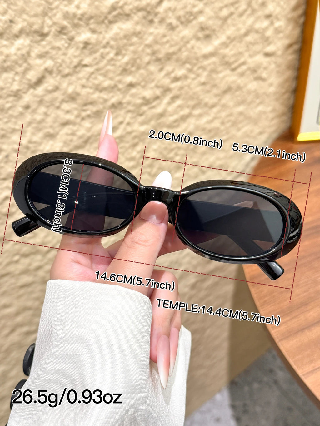 1 Stück einfache, stilvolle, ovale Retro-Sonnenbrille, Business-Casual-Accessoires, geeignet für den Arbeitsweg, Partys, Urlaub
