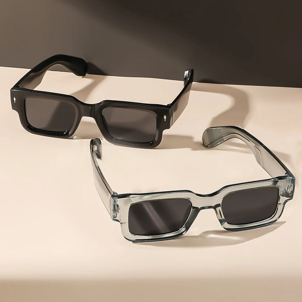 1PC Unisex Retro Quadratische Sonnenbrille Klassischer UV-Schutz Kunststoffrahmen für Outdoor-Reisen Fahren