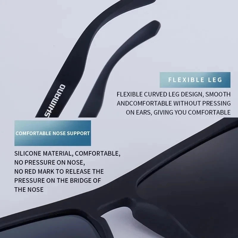 Klassische quadratische polarisierte Unisex-Outdoor-Sport-Sonnenbrille zum Angeln, Jagen, Radfahren, Fahren, Bergsteigen, UV400, blendfrei