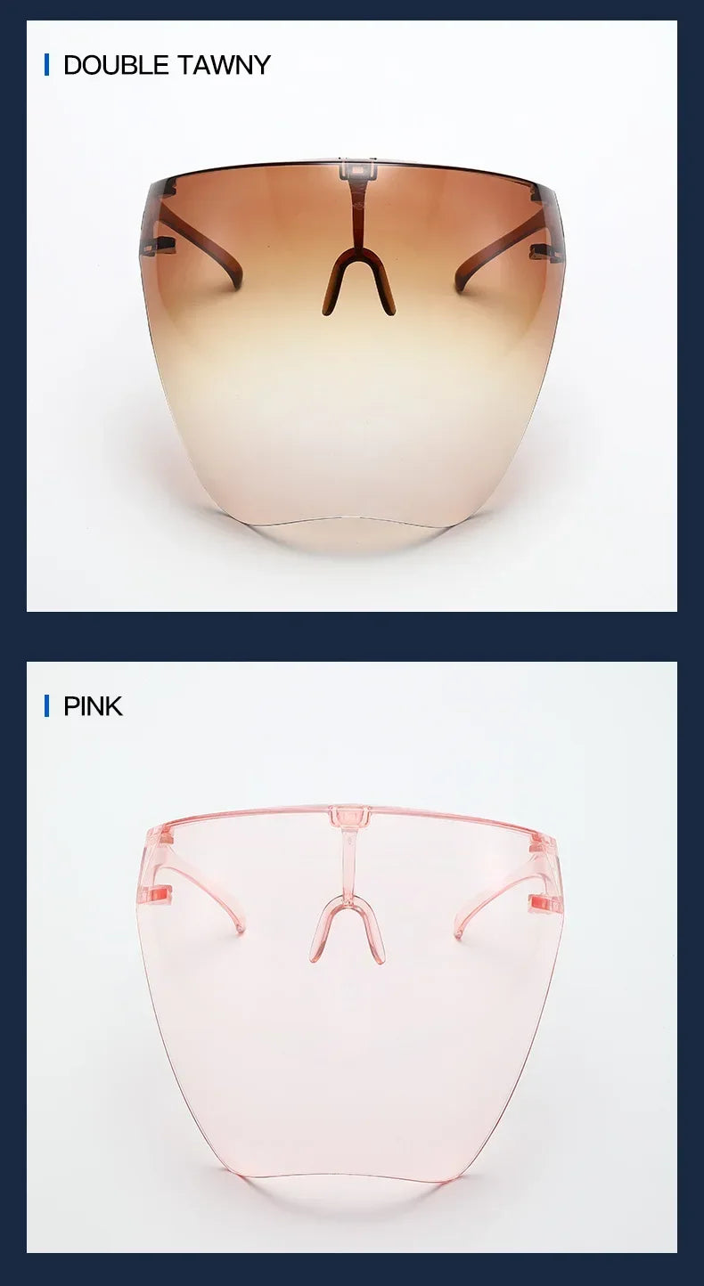 Vollgesichts-Sonnenbrille, Maske für Damen und Herren, schützende Gesichtsschutzbrille, bedeckte kugelförmige Linse, Anti-Spray-Fahrrad-Sonnenbrille