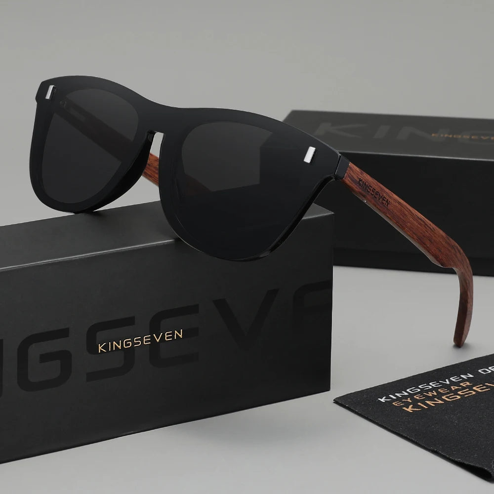 Marke Original Design Retro Holz Sonnenbrille Männer Kausalen Outdoor Polarisierte Randlose Frauen Gläser Klassische UV400 Mode Brillen