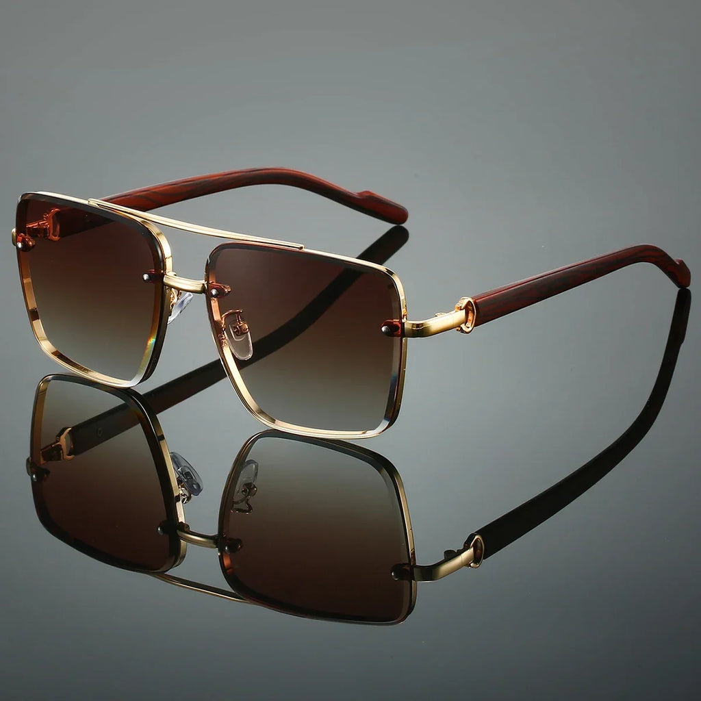KAMMPT Mode Retro Quadratische Metall Shades frauen Original Marke Design Fahren Sonnenbrille Neue Doppel Brücke Pilot Sonnenbrille
