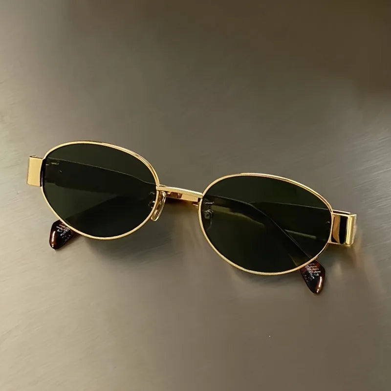 Retro Steampunk Sonnenschutz Sonnenbrille Vintage Neue Damen Metall Oval Sonnenbrille Damen Klassische UV400 Sonnenschutz Brillen