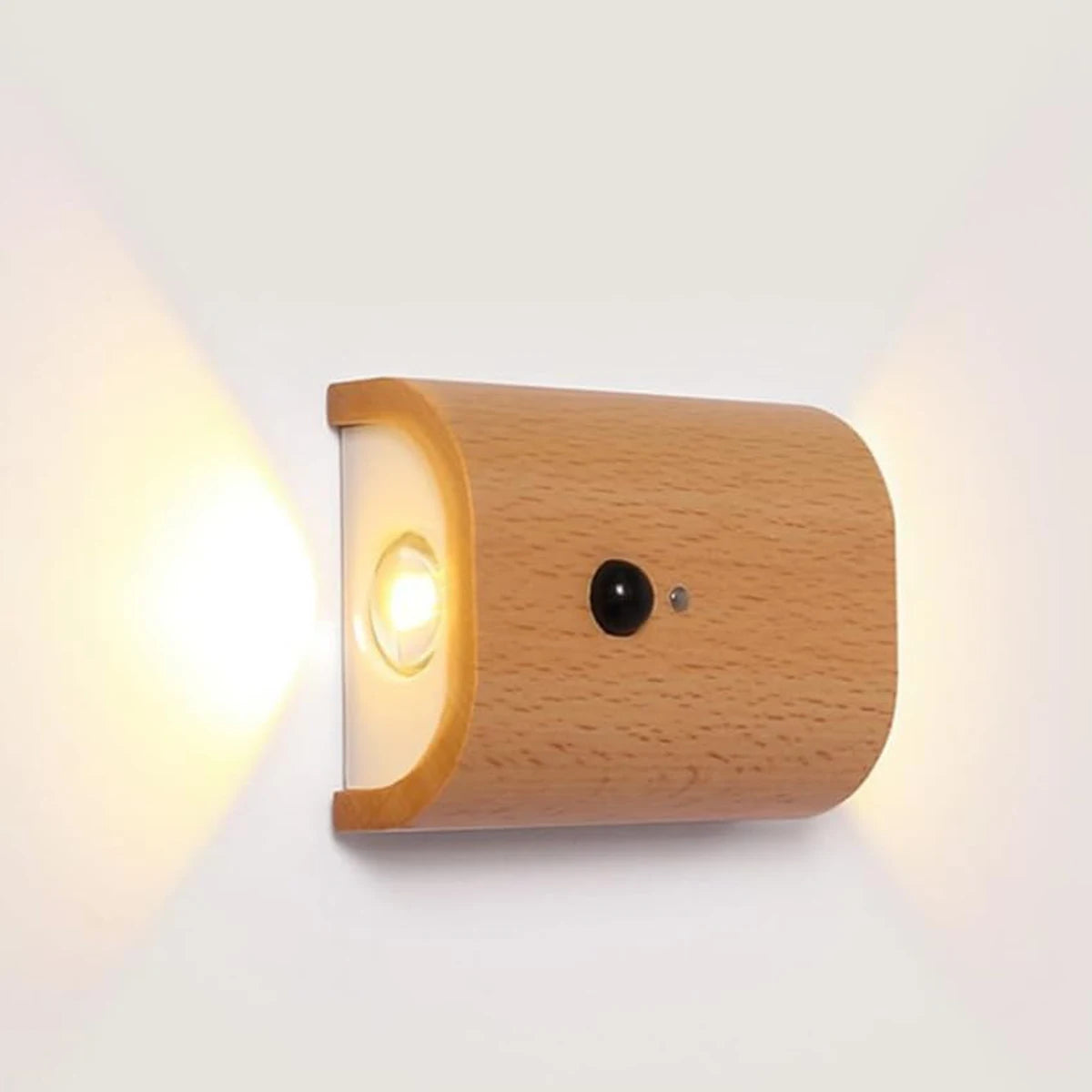 Intelligente Induktions-Wandleuchte, wiederaufladbares Licht, 1a, 0,4 W, Bewegungsmelder, LED-Leuchten, Treppen, Holz, magnetisch, warmweiß, Nachtstecker