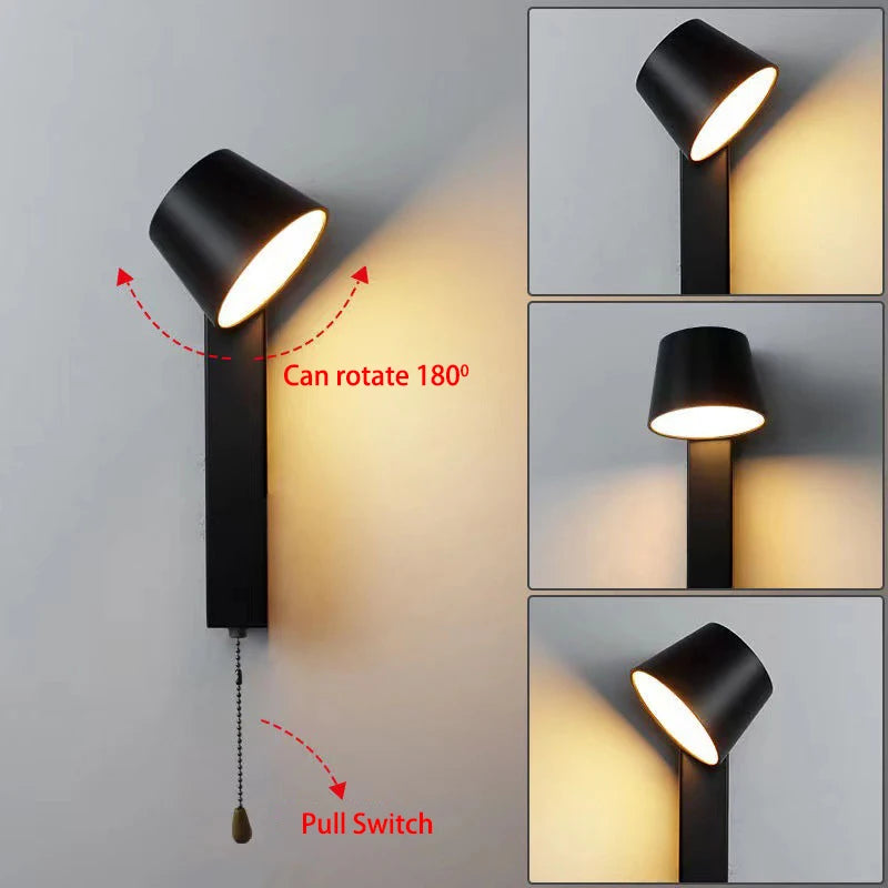 Nordic Wand Lampen mit Pull Schalter Abajur Para Quarto Lampe De Chevet Lampe für Schlafzimmer Arandela Wohnkultur Decoracion Ha