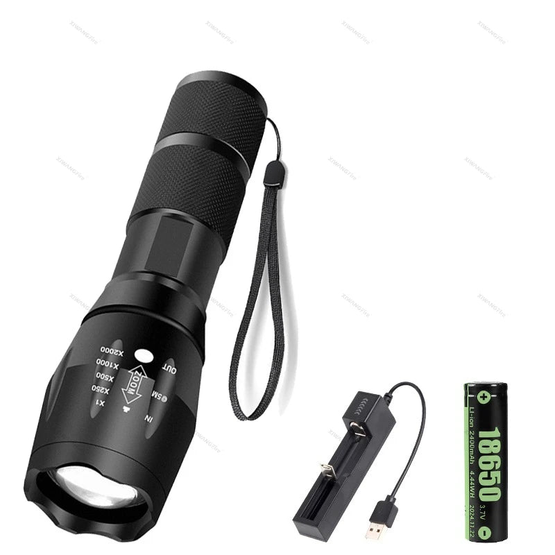 T6 Starke Licht Taschenlampe LED Aluminium Legierung Teleskop Zoom Batterie Version Aufladen Outdoor Suchscheinwerfer Fernbedienung Taschenlampe