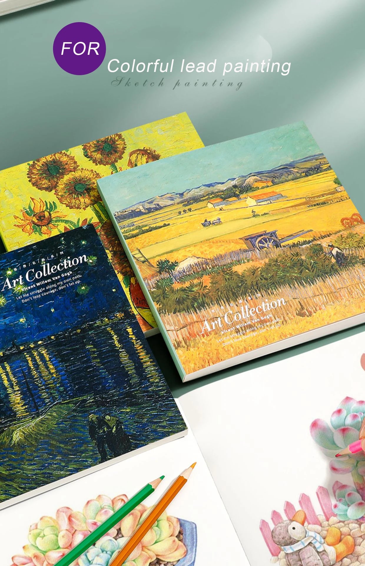 Leeres Skizzenbuch für 20 Karat 80 Blatt Papierkunststudenten, die zu zeichnen lernen, farbige Bleigemälde, Buntstift, Malerei, Kunstbedarf