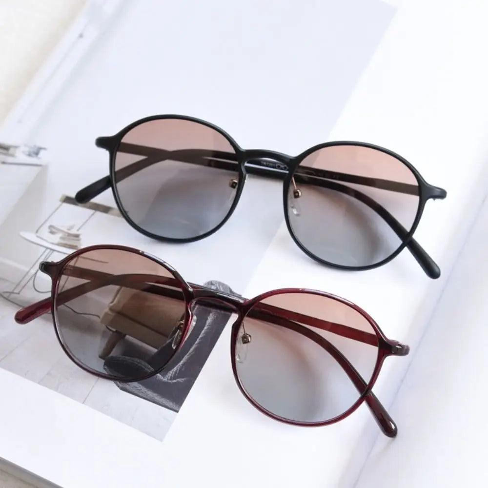 Sonnenbrille mit rundem Rahmen und rundem Rahmen, klassisches ultraleichtes Design, UV-beständige Brille, Vintage, trendige Fahrsonnenbrille, Sport