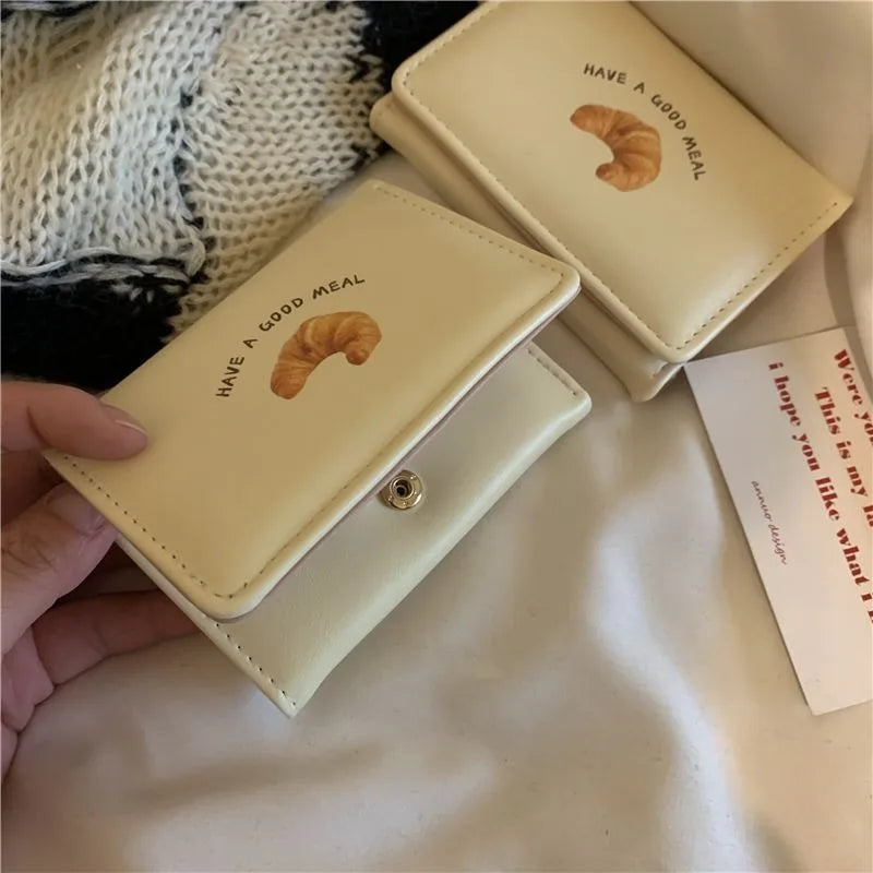 Neue Butter Toast Brieftasche Ins Nette Milch Gelb Kurze Brieftasche Koreanische Version Cartoon Student Geldbörse Für Frau Schlüssel Lagerung Geldbörse