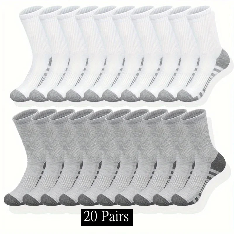 10/20/30 Paar klassische Crew-Socken für Herren, Unisex, Sportsocken für Herren, Laufen, Basketball, rutschfest, für den Außenbereich, atmungsaktiv, Herrensocken