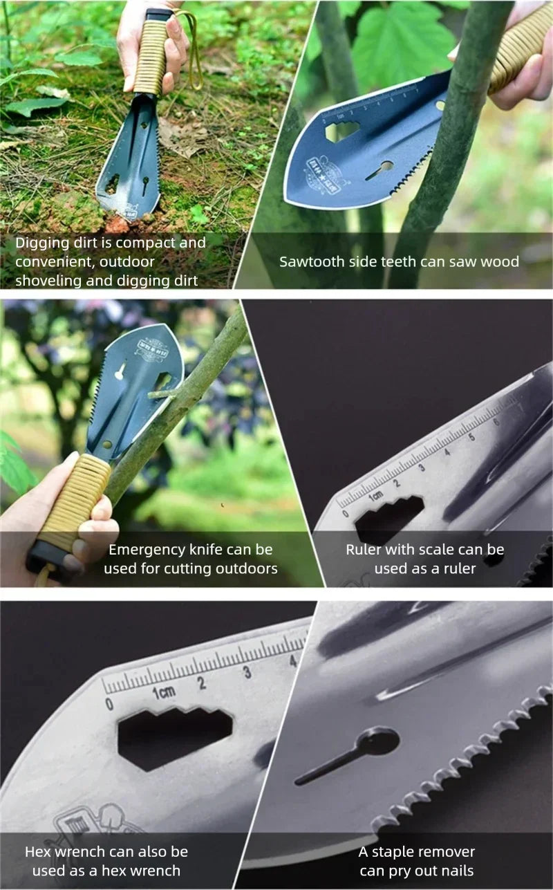 Multifunktionale Garten Schaufel Sägezahn Hex Wrench Graben Kelle Messer Speer Garten Bonsai Spaten Werkzeug Überleben Military Schaufel
