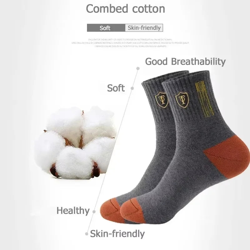 5Pairs Atmungsaktive Baumwolle Sport Strümpfe Männer Bambus Faser Herbst und Winter Männer Socken Schweiß Absorption Deodorant Business Sox