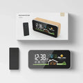 Drahtlose Wetterstation, Holzwecker, digitales Thermometer, Luftfeuchtigkeit, Temperatur, kabelloser Sensor, Heim-TimeWatch-Desktop